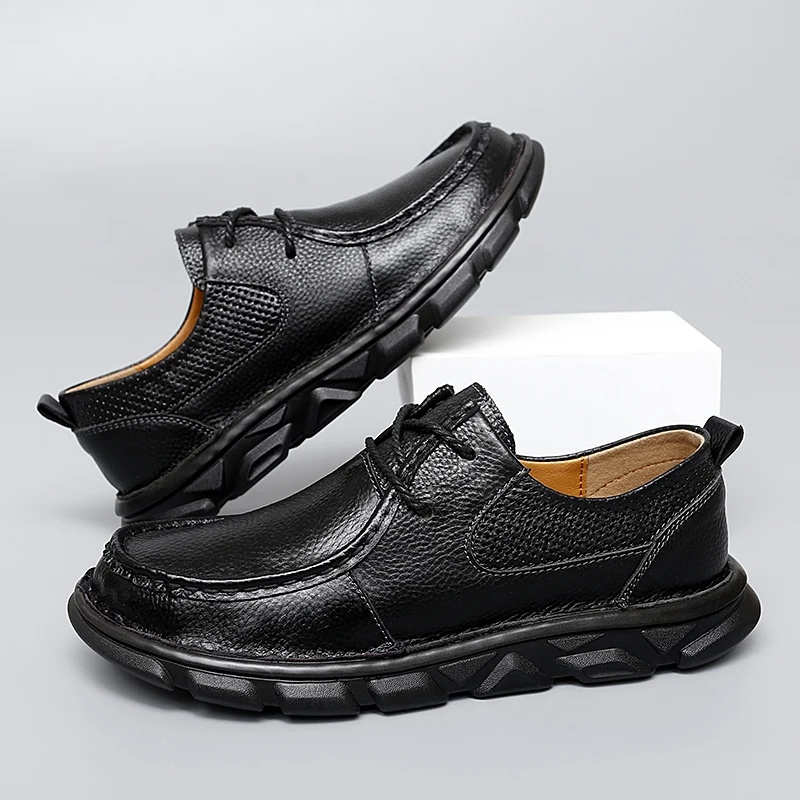 

Men's Casual shoes Slip on Loafers Plus size 38-47 Trainers Adult Patchwork None-Woven Breathable Boat shoes leather male shoe