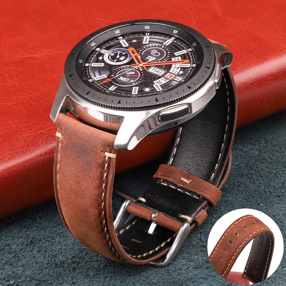 Premium Matte Cowhide Leather Watch Strap with Quick Release and Steel Buckle
