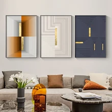 

Nordic Golden Foil Texture Three-Dimensional Painting Wall Art Posters Home Decor Print Pictures Cuadros Living Room Porch Aisle