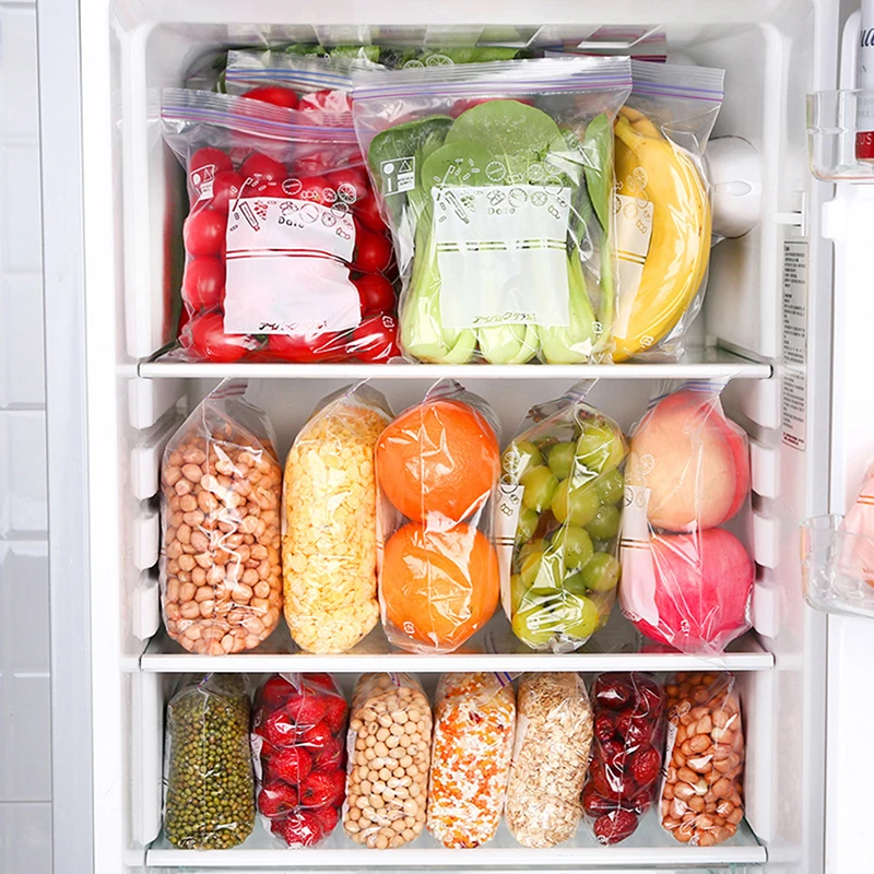 1pc Home Kitchen Food Sealing Storage Bag For Fridge Vegetable Fruit  Storage, Self-sealing Plastic Packaging Bag, Food Preservation Bag