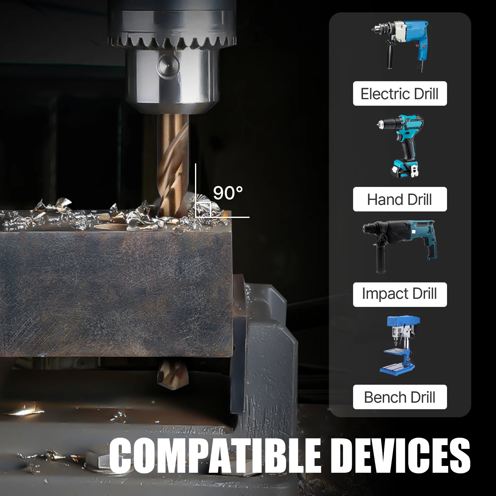 HSS M35 Twist Drill Bits 3.0-13mm Straight Shank Hole Saw for Stainless Steel Aluminum Iron Wood Plactic Metal Drills