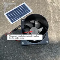 Ventilateur solaire à 62 entrées pour tuyau rond, 10W, 12V, ABS, panneau solaire, kit de ventilation pour maison pour animaux de compagnie, jetable, serre 6