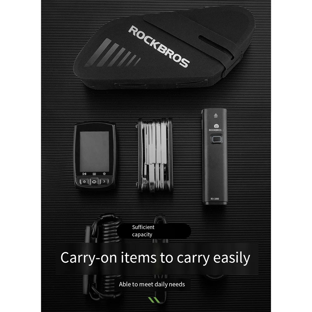 Description Picture 6 of itemROCKBROS Bicycle Saddle Bag 0.6L Capacity Waterproof Bike Rear Riding Tail Bag Can Hang Taillights MTB Road Bike Bag