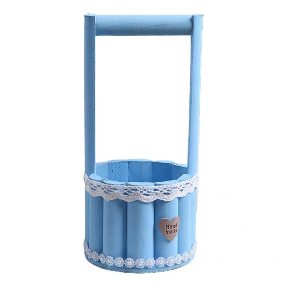 

Beautiful Flowerpot No Odor Wood Flower Holder Widely Use Flower Basket Patio Decor Flower Basket