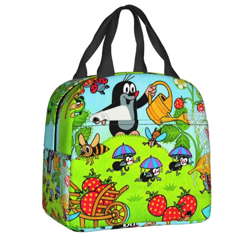 

Cute Happy Mole Krtek Insulated Lunch Bags Cartoon Little Maulwurf Resuable Cooler Thermal Food Lunch Box Kids School Children