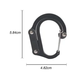 Versatile 360° Rotating Hook Carabiner: Durable Outdoor Clip (Black S)