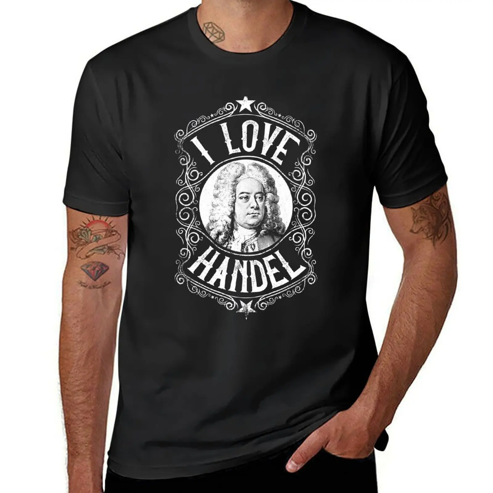 I Love George Frideric Handel, Austrian Composer T-Shirt shirts graphic tees cute clothes plain mens white t shirts