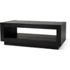 Large 2 Tier Contemporary Rectangle Wooden Center Coffee Table with Shelf Storage for Living Room in Refined Black Finish 1