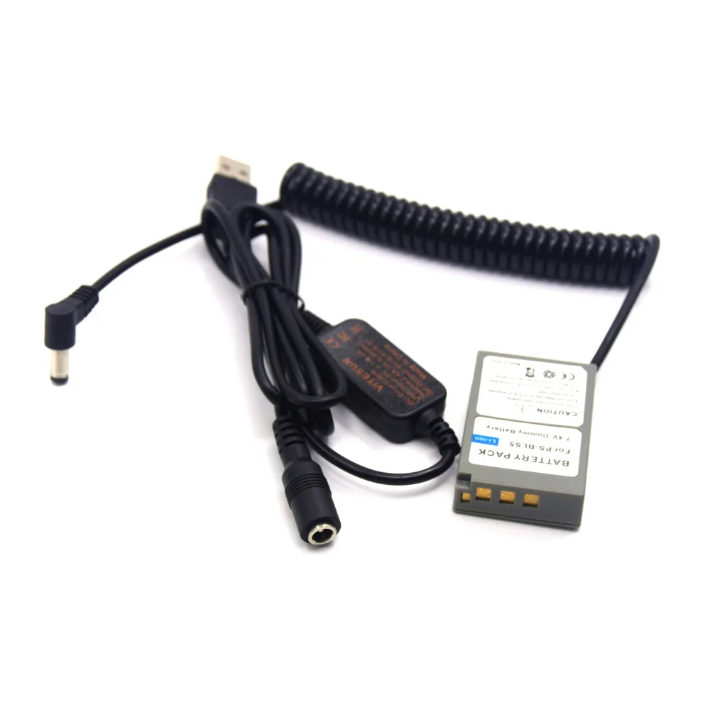 Ps-Bls5 Batteria Fittizia Bls-5 Spring Dc Accoppiatore + Cavo Di Alimentazione Usb Femmina Per Olympus 1 1S E-Pl2 E-Pl5 E-Pl7 E-Pm2 E-M10 Mark Ii Iii