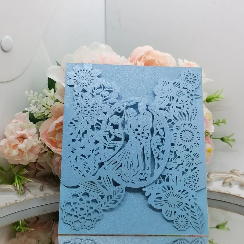 

Приглашения на свадьбу для жениха, 100 шт., карманные, с цветами, партия поставок пользу