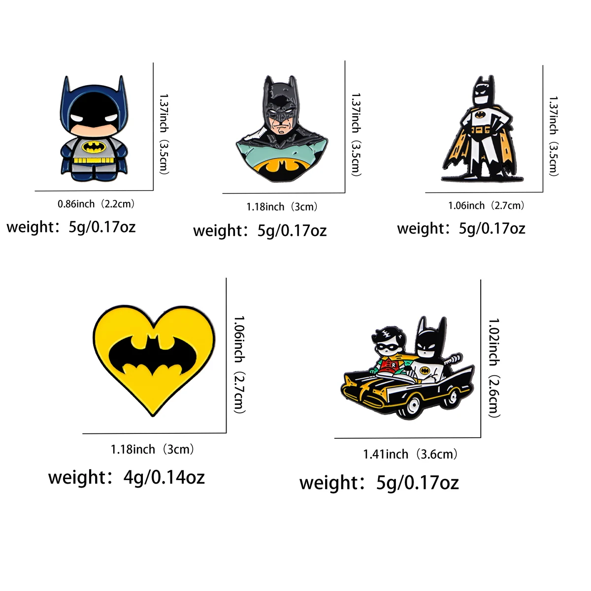 5pcs/set Cool Stuff Enamel Pins Cartoon Brooch Set Metal Lapel Pin Badge Backpack Accessories Jewelry Best Friend Gifts