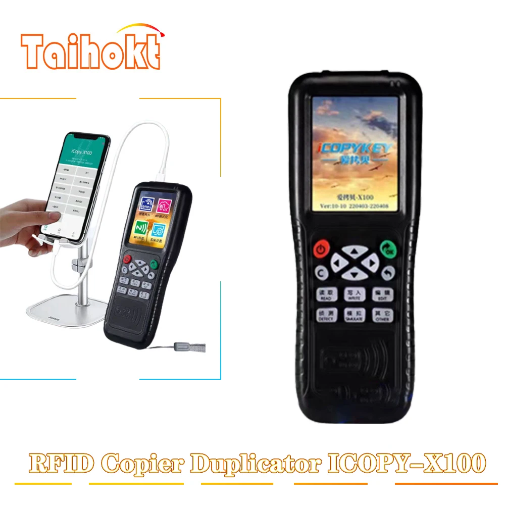 

RFID Smart Chip Copier Copy X100 Key Duplicator 13.56Mhz Token Clone Programmer NFC Encryption Reader 125Khz T5577 Writer