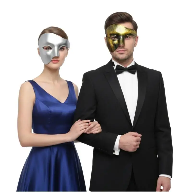Men's Vintage Venetian Roman Warrior Half Face Mask for Masquerade and Cosplay Celebrations