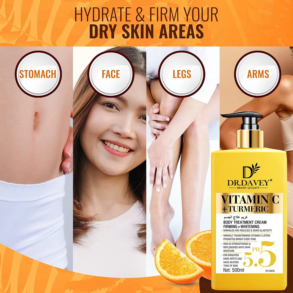 Vitamin C Natural Turmeric Brightening Body Lotion, Reduce Blemish, Acne, Smooth , Glowing & Hydration Cream, For All Skin Types 5
