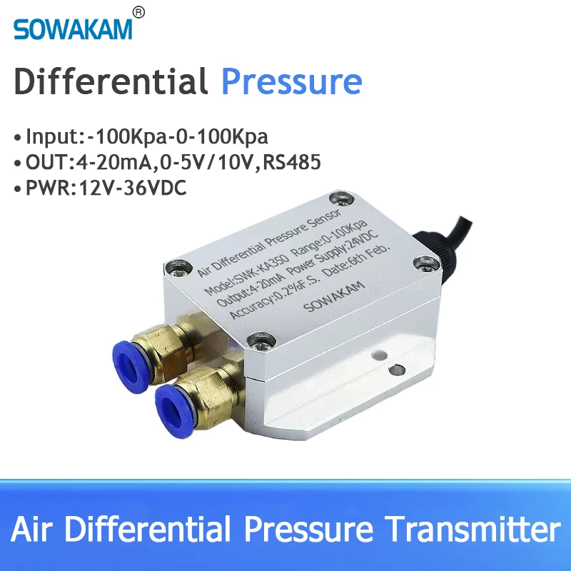 AirDifferentialPressureTransmitter420mA05V10VRS485Output