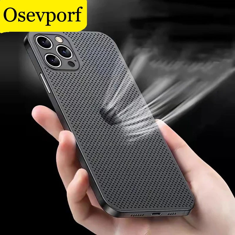 

Тонкий Сетчатый охлаждающий чехол с теплоотдачей для iPhone 13, 12, Mini, 11 Pro Max, XR, XS Max, дышащий чехол для iPhone 7, 8 Plus, чехлы