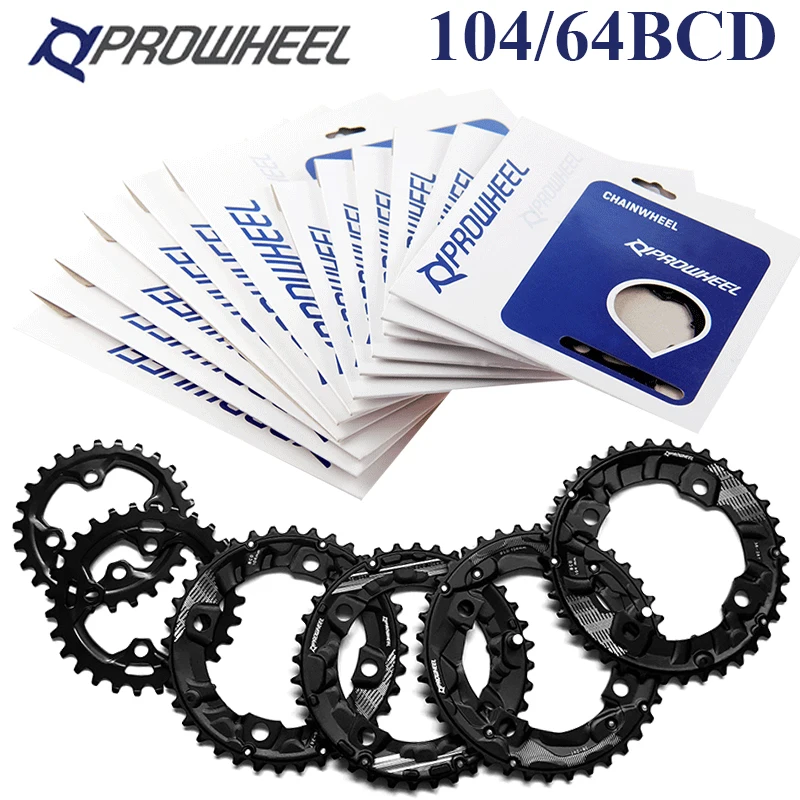 

PROWHEEL Bicycle Chainring 26/28/36/38T Double Speed Chainwheel 64/104BCD MTB Chain Ring for 10/11Speed Mountain Bike Parts