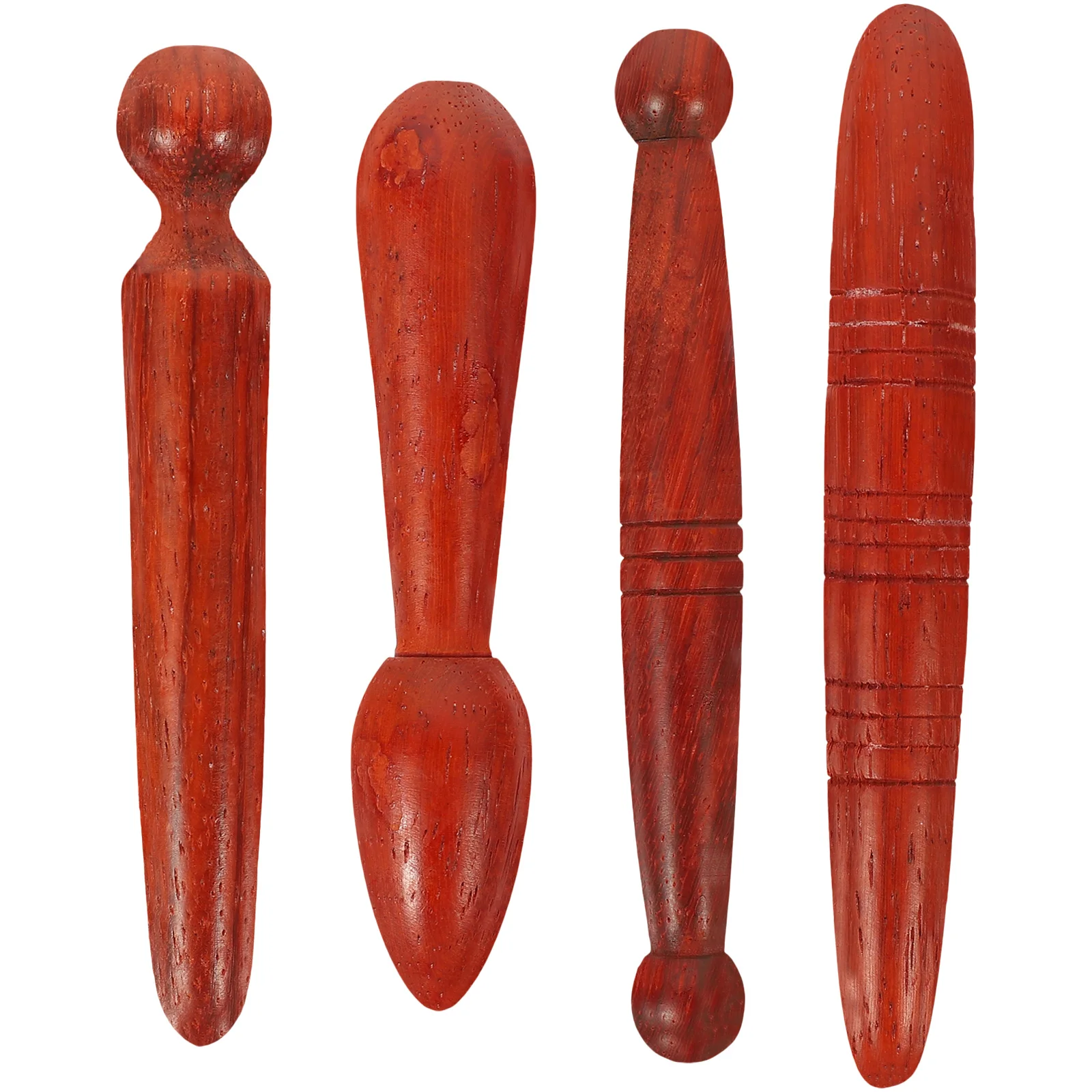 

4pcs Traditional Thai Feet Massage Sticks Wooden Stick Foot Tool Muscle Relaxing Tool Body Massage Sticks Reflexology Tools