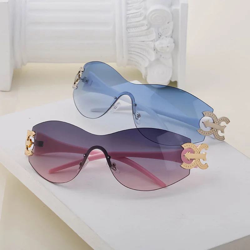 

New Conjoined body Oval Form Sunglasses Women's Brand Designer Fashion Sun Glasses Outdoor Leisure Eyewear UV400 Oculos De Sol