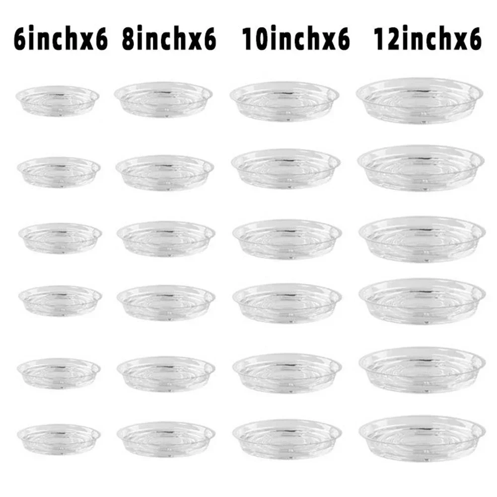 6/8/10/12 Inch Clear Plastic Plant Saucers Flower Pot Drip Trays Gardening Maintenance Supplies 10/24pcs plant saucer plastic plant saucer