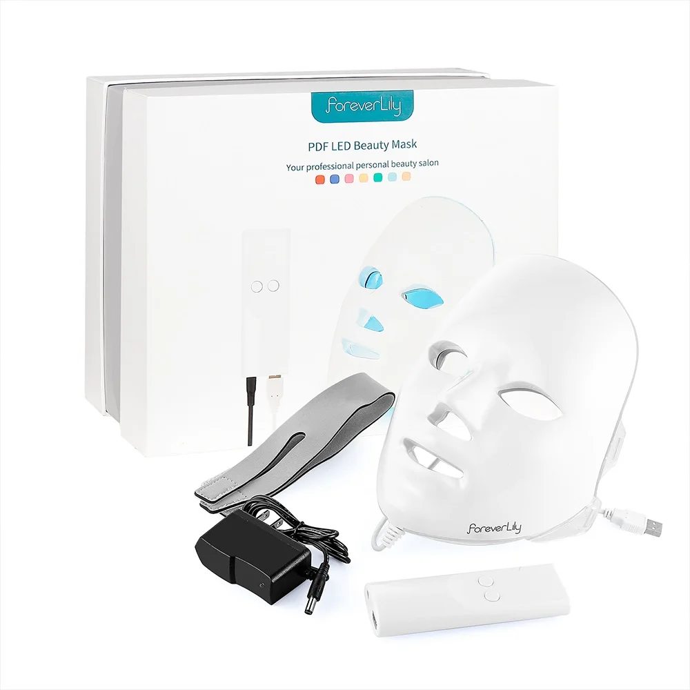 7 Colors LED Facial Mask Skin Rejuvenation Phototherapy Face Care Anti Acne Whitening Anti-Wrinkle