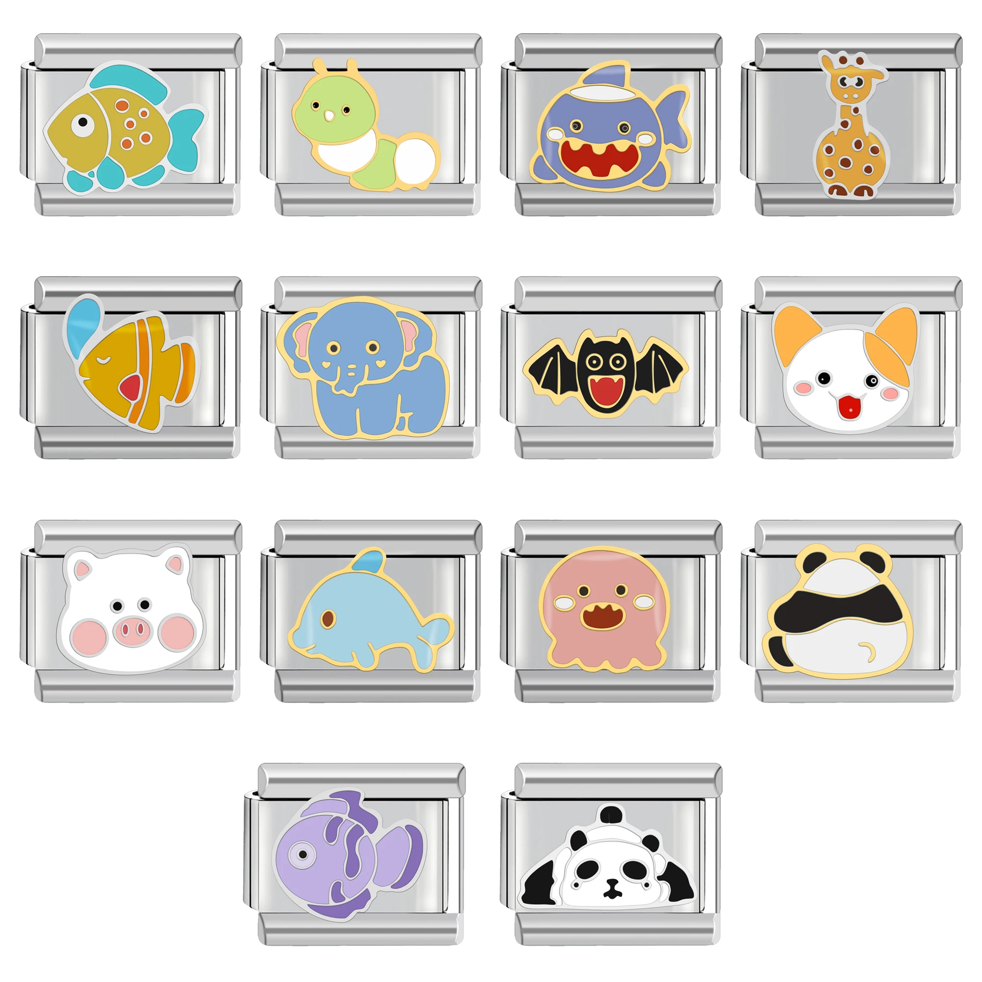 

Итальянский очаровательный браслет из нержавеющей стали Y2K 9 мм Diy Серия животных