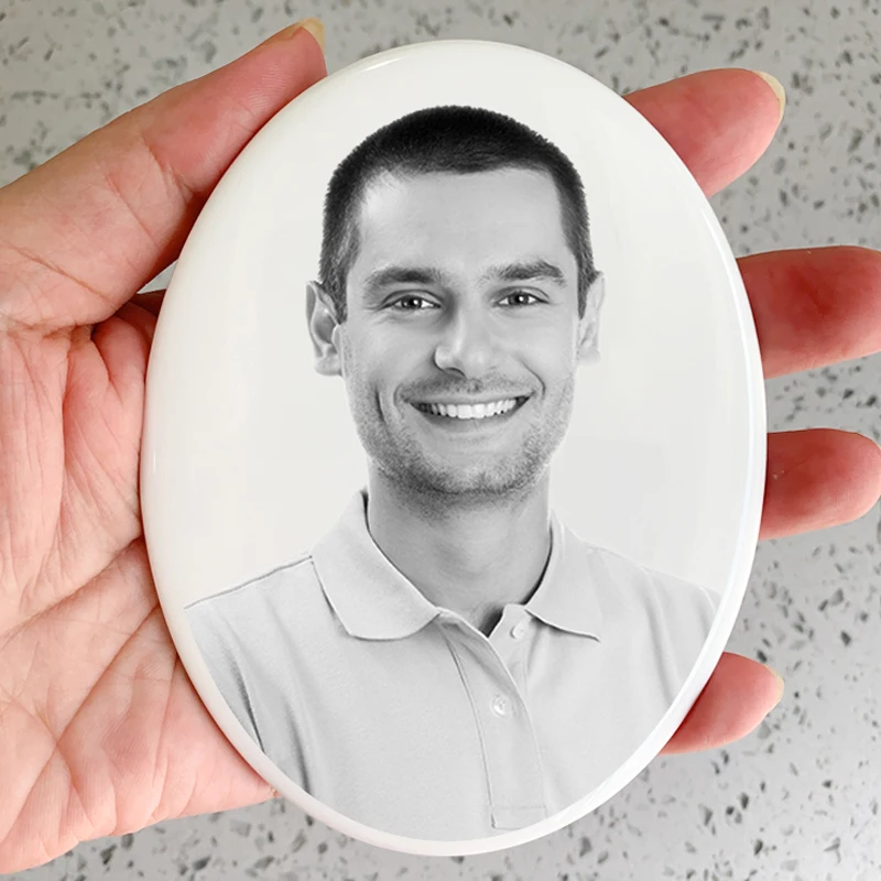 Photo Frame Personalized Ceramic Photo for Headstone Waterproof Picture Frame for Grave Cemetery Tombstone Picture Memorial Photo