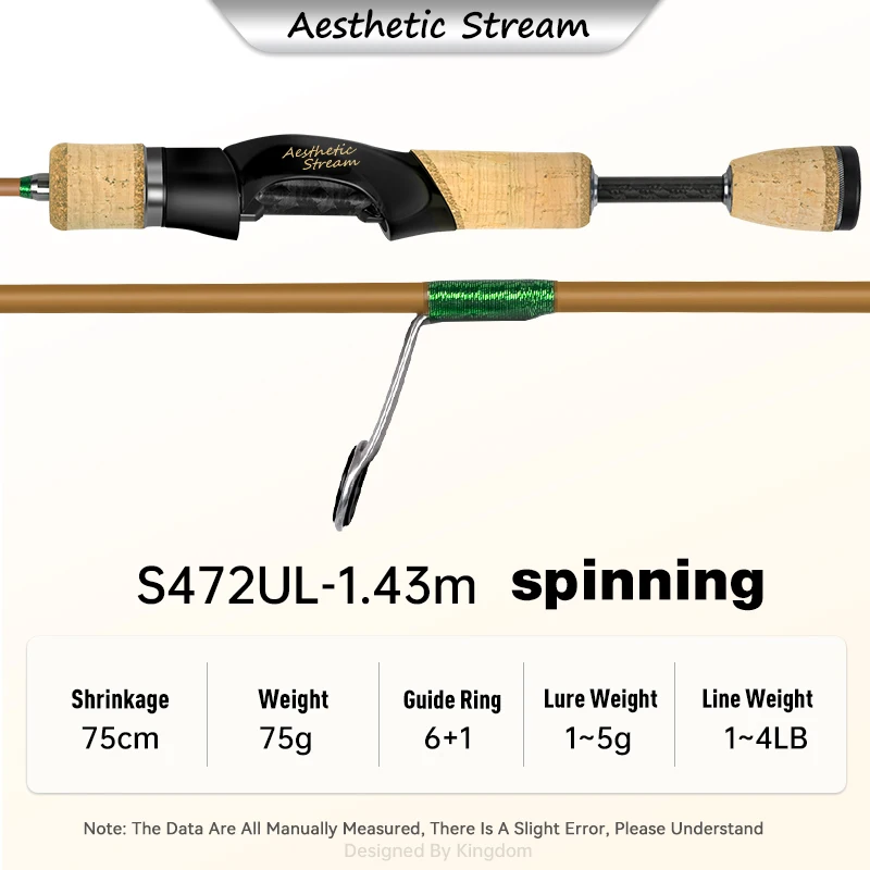 Kingdom AESTHETIC STREAMスピン,キャスト釣り竿1.43 m 1.5 m 1.59 m FUJIガイド たんそ ULかたさ MFアクション Amazon | Kingdom AESTHETIC STREAMスピン,キャスト釣り竿1.43 m