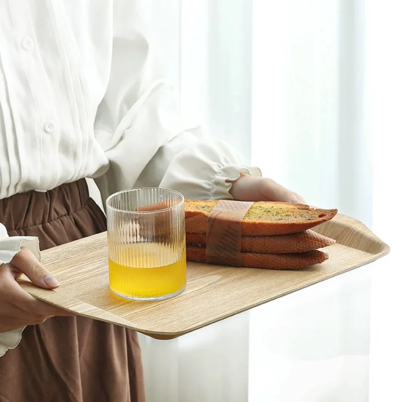 Wooden Tray Cake Bread Tray Put Water Cup Flat Tray Household Kitchen Storage Tray 4