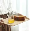 Wooden Tray Cake Bread Tray Put Water Cup Flat Tray Household Kitchen Storage Tray 4