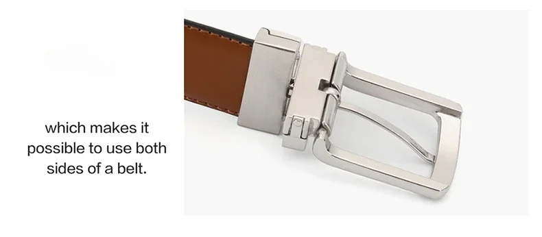 Doppelseitiger Gürtel aus echtem Leder mit drehbarer Legierung und Dornschließe für Herren, hochwertiges Echtleder, berühmte Marke, Luxus-Designer-Gürtel – Detail 17