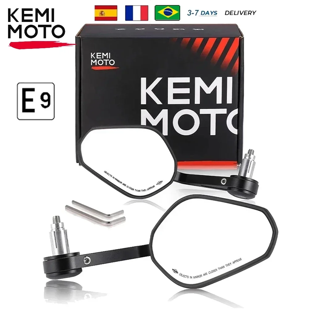 Motor Achteruitkijkspiegels Motorfiets Stuur Bar End Spiegel Voor CB300 CB650 CB1000 Voor Rebel Voor Monkey Bar-end spiegel (Color : Silver