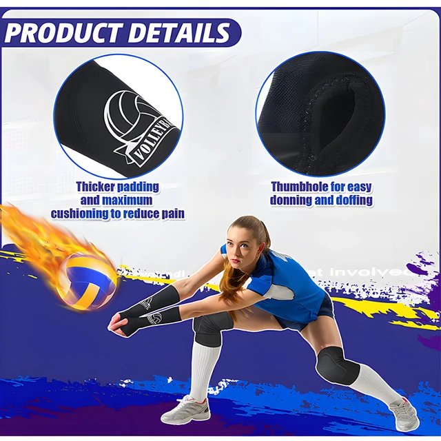 1 Pair Volleyball Arm Sleeves Passing Forearm Sleeves With Protection Pad  And Thumb Hole Sports Arm Guard Volleyball Sleeves - Braces & Supports -  AliExpress