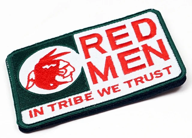 American Indian Embroidery Morale Badge Red Man Patch In Tribe We Trust  Slogan Hook Loop Stickers for Military Uniforms Decor - AliExpress