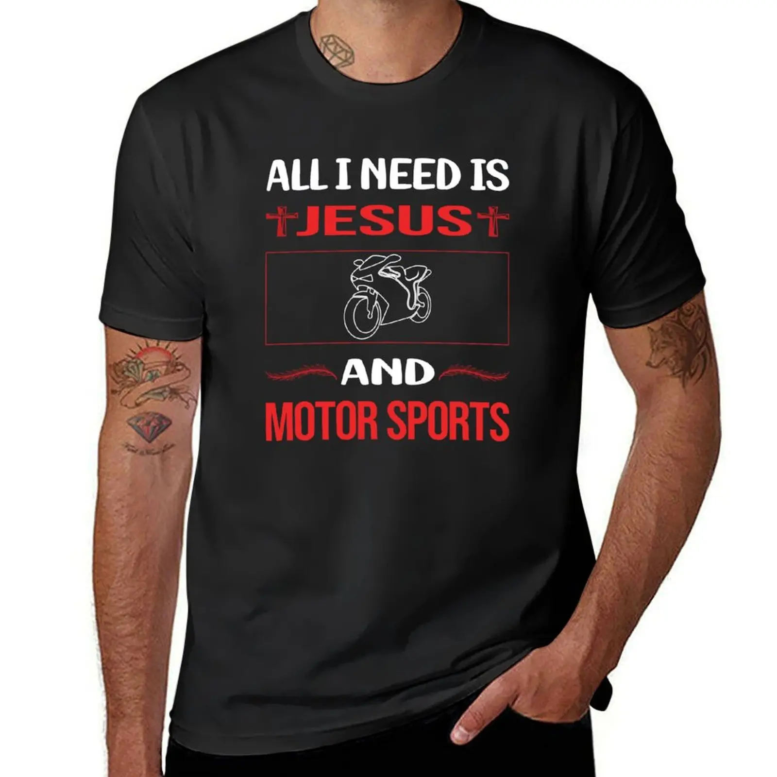 

Funny Jesus Motor Sports T-shirt graphics quick drying customs design your own mens big and tall t shirts