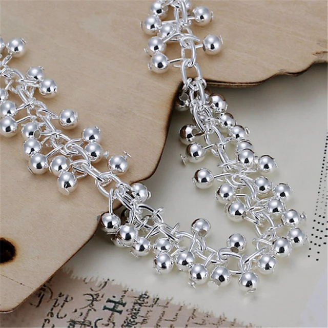 925 Sterling Silver Bracelets Charms Bead Chain Fashion Cute Nice