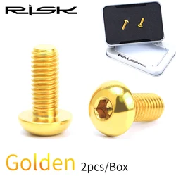 Premium Titanium Alloy Bike Water Bottle Cage Bolts - Set of 2 (Golden)