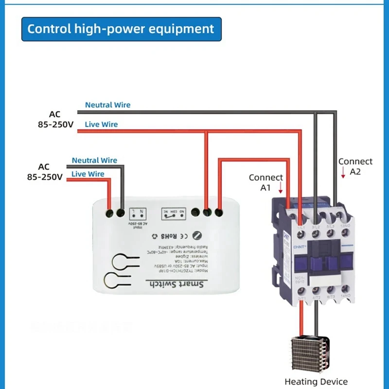Smart Switch Tuya Zigbee With Temperature Sensor Passive Dry Contact Relay Work With Home Assistant
