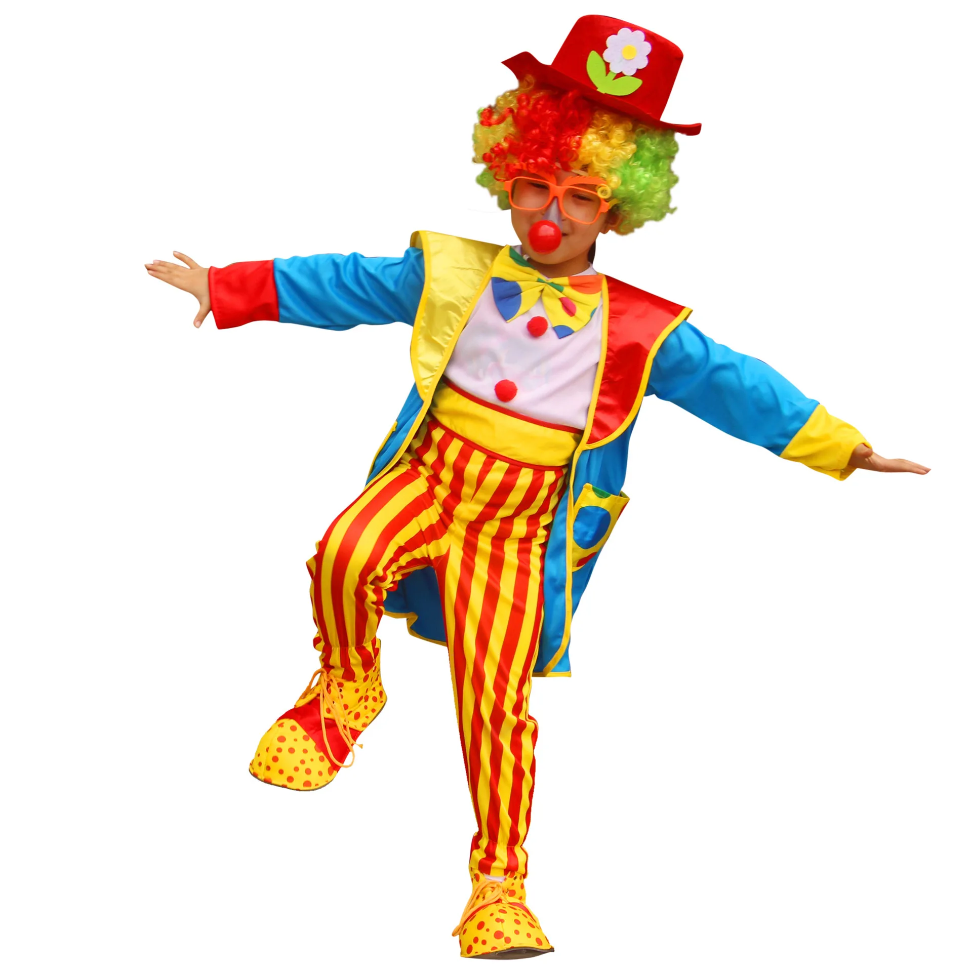 Parent-Child Clown Cosplay Jumpsuits Costume Adults Kids Colorful Circus Clown Tuxedo Costumes Circus Theme Party Birthday cosplay jumpsuit