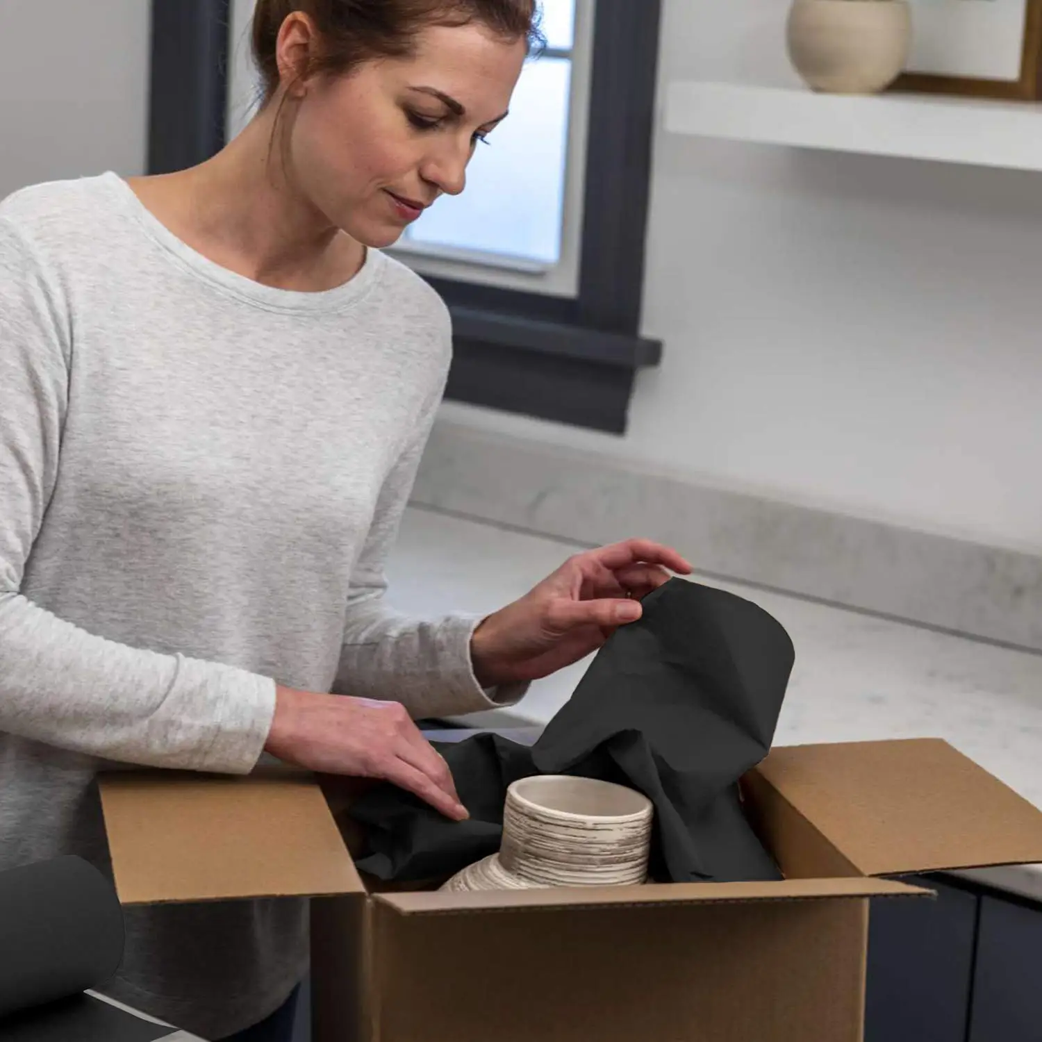 Black Paper Roll Construction Poster Board Wrapping Art Paper Roll Bulletin Board Gift Packing Eco-friend Papers