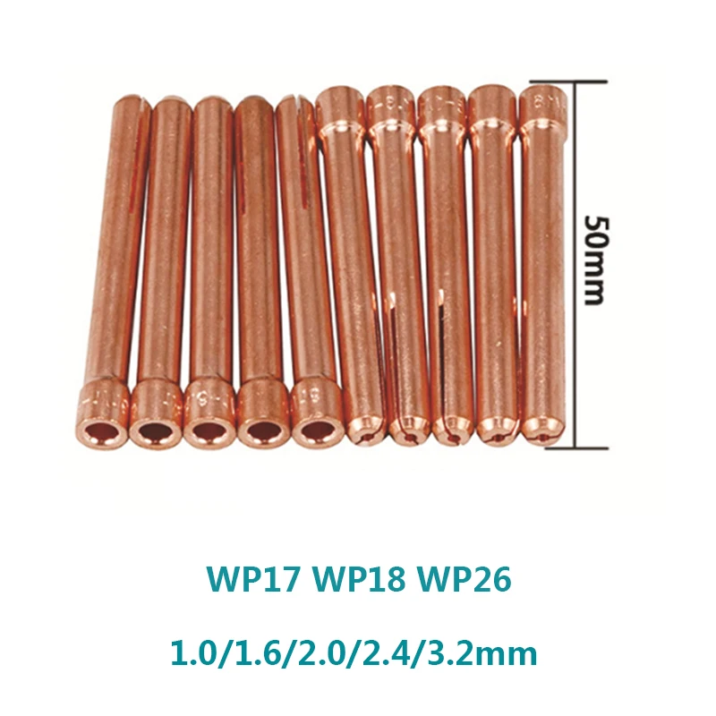 1.6/2.0/2.4/3.2mm Tungsten Electrode Collet TIG Torch Consumables Collet for WP17 WP18 WP26 Tig Torch