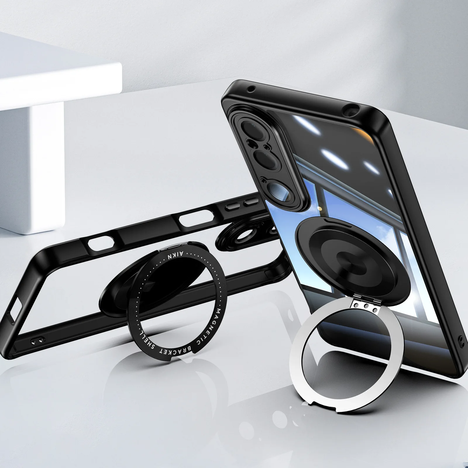 

Magnetic Metal Holder Case For Sony Xperia 1 VI 10 Wireless Charging Shockproof Fashion TPU Cover For Xperia1 VI Xperia10 VI