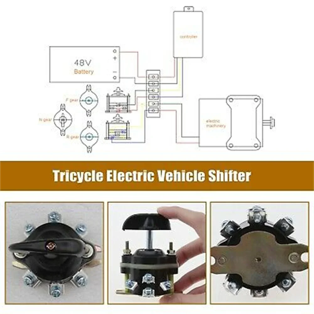 Forward Reverse Switch Effortless Handling 380V 10A 3 Gears Forward Reverse Switch for Electric ATVs Pedicab Go kart