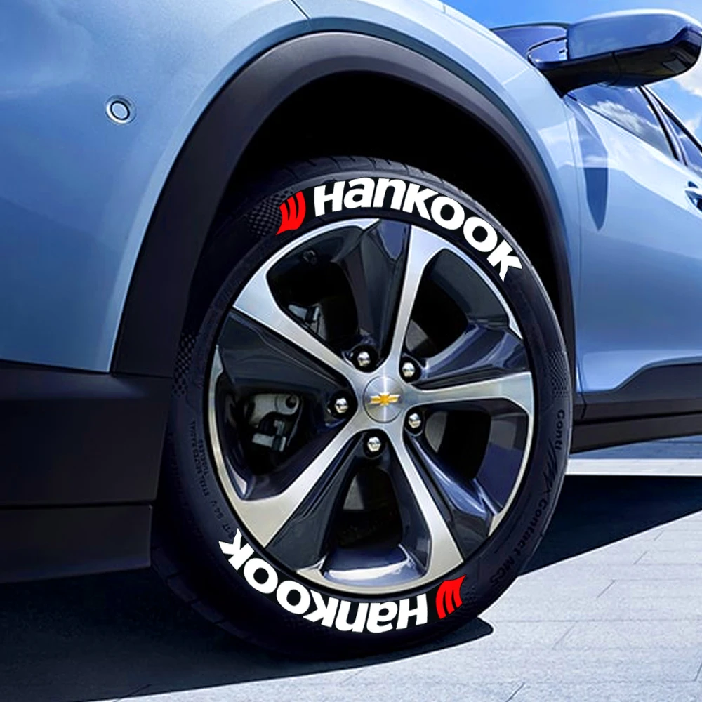 Permanent Auto Tire Wheel Stickers Lettering Car Tuning Universal 3D PVC Joined Tire Decoration Sticker for 4 tires