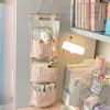 Multi Compartment Storage Wall Btorage Hanging Bag Storage Bag Fabric Hanging Bag Cute Pink Space Saving Ins Style 5