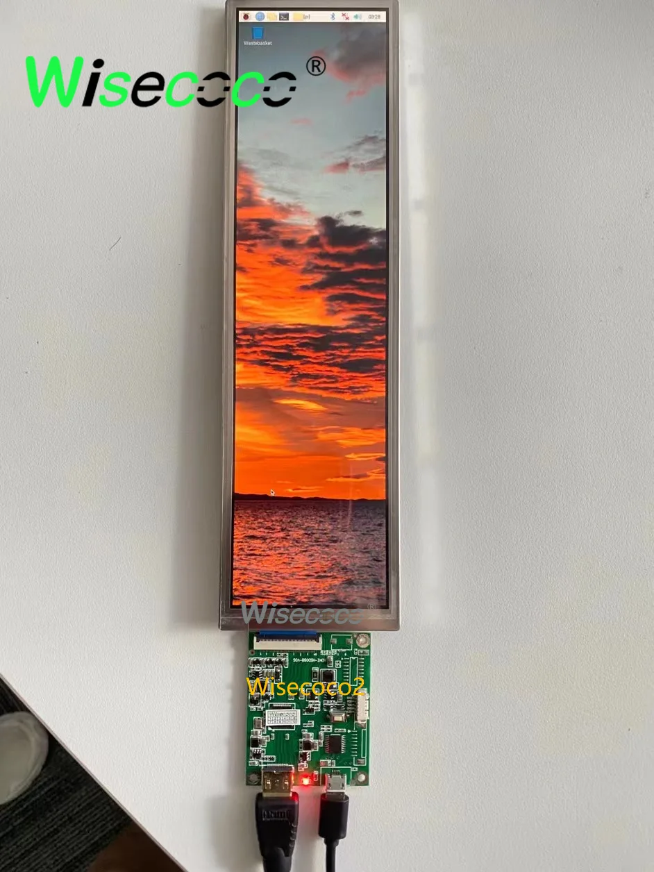 Raspberry pi Aida64 Display 8.8 Polegada 1920x480 Ips Tela Lcd Automotivo Micro Usb 60hz Placa de Motorista Painéis e LCDs p/ tablet - Imagem 3