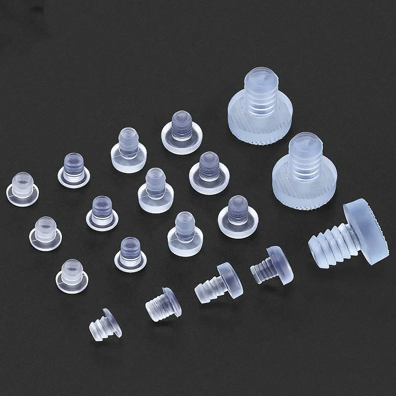 Transparent Rubber Screws Hole Plugs Anti collision Embedded Cabinet Door Bumpers Anti-slip Foot Pad Furniture Fasteners rubber furniture pads 20pcs