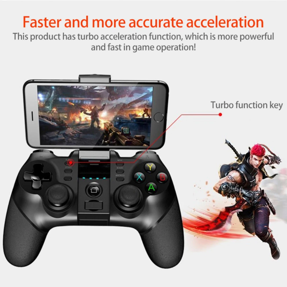 

Wireless Gamepad for Android/ios Black No Vibration Wireless Handle Game Pad Accessories Game Controller 2.4g Battery Portable