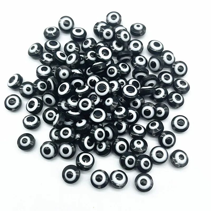 thumbnail image 1 of Lote de 50 cuentas ovaladas de resina de 6mm, 8mm y 10mm con forma de ojo malvado para hacer joyas, pendientes y pulseras hechos a mano, accesorios, 1 of 5