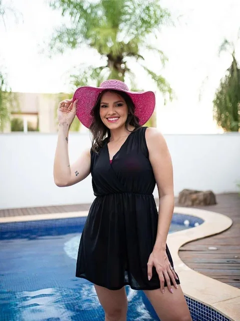Roupa De Banho Vestido Tule Piscina Promoção Verão Feminino